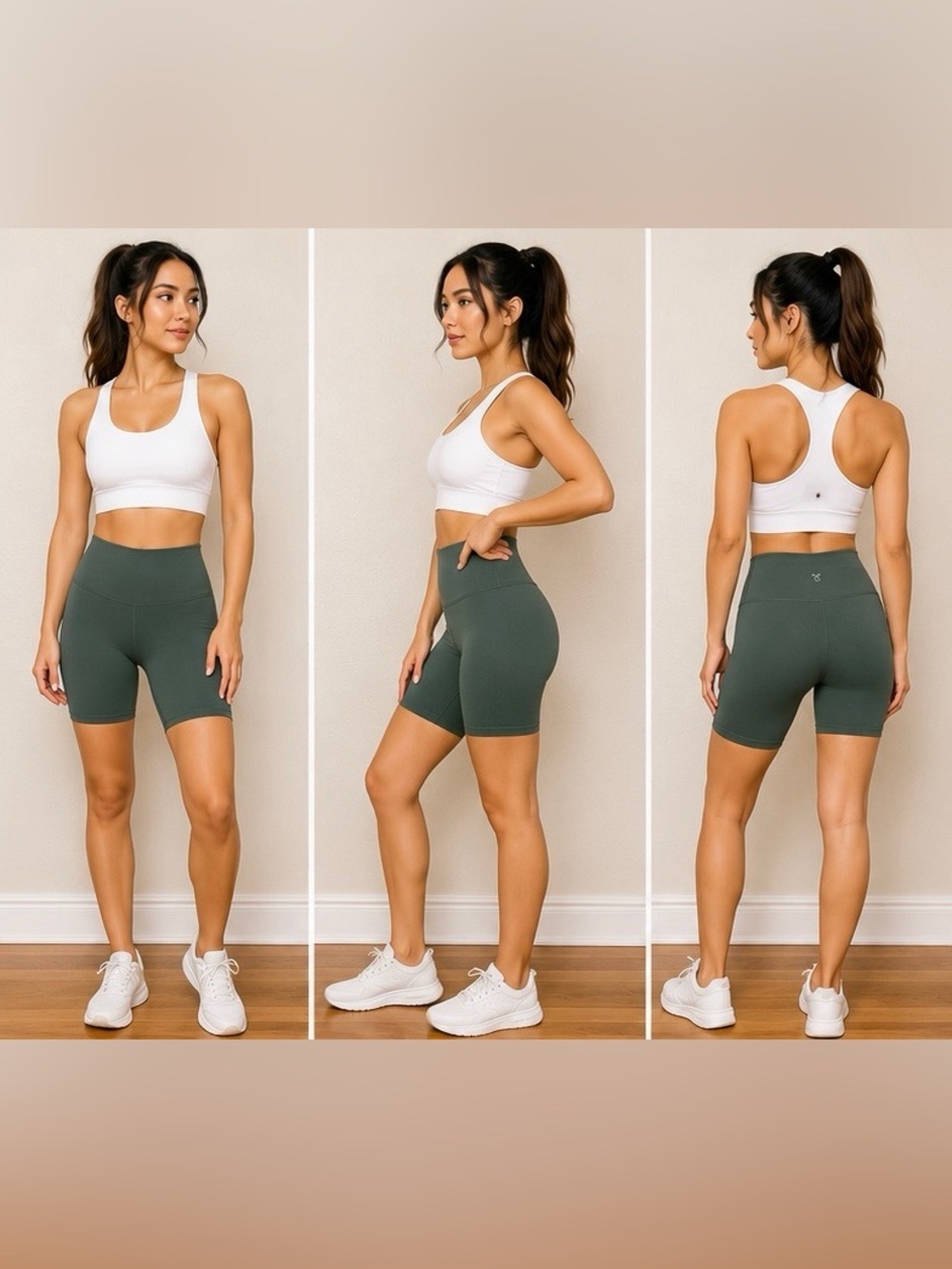 TNA High-Rise Bike Shorts in Olive